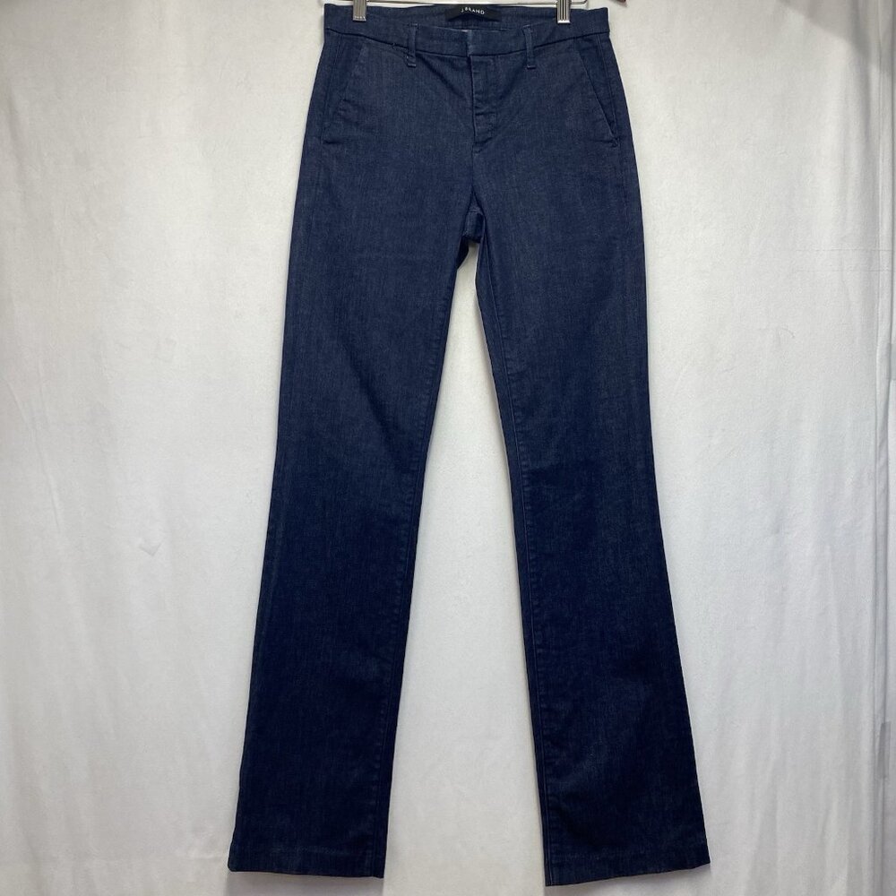 J Brand Vanessa Deluxe Mid-Rise Slim Boot Jeans Women Size 27 Blue Flat Front